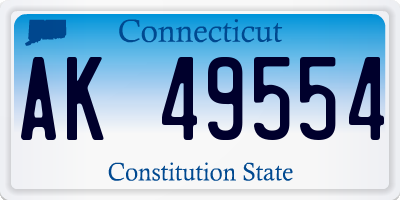 CT license plate AK49554