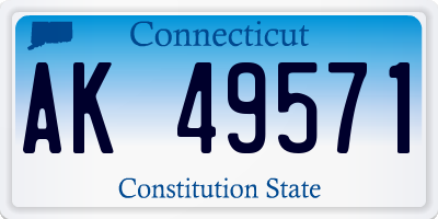 CT license plate AK49571