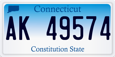 CT license plate AK49574