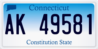 CT license plate AK49581