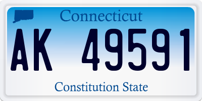 CT license plate AK49591