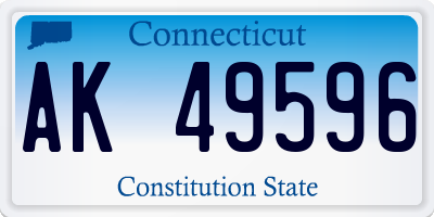 CT license plate AK49596