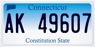 CT license plate AK49607