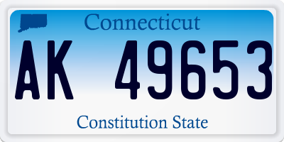 CT license plate AK49653