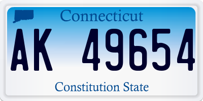 CT license plate AK49654