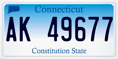 CT license plate AK49677