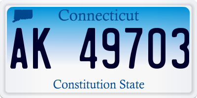 CT license plate AK49703