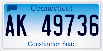 CT license plate AK49736