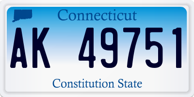 CT license plate AK49751