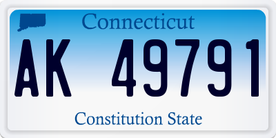 CT license plate AK49791