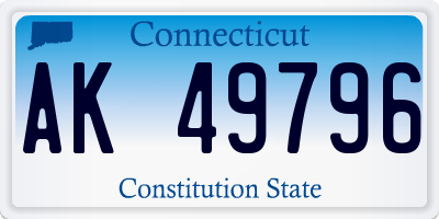 CT license plate AK49796