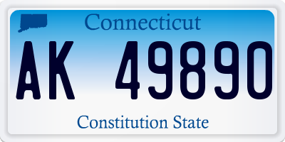 CT license plate AK49890