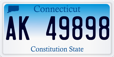 CT license plate AK49898