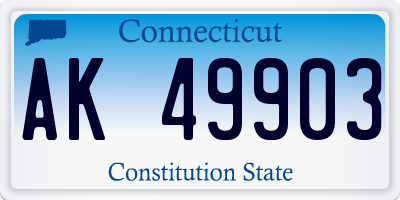 CT license plate AK49903
