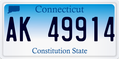 CT license plate AK49914