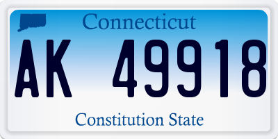 CT license plate AK49918