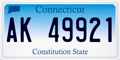 CT license plate AK49921