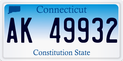 CT license plate AK49932