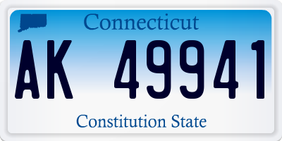CT license plate AK49941