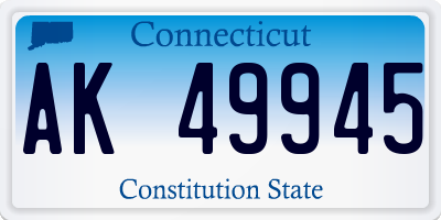 CT license plate AK49945