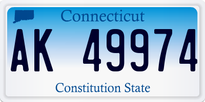 CT license plate AK49974
