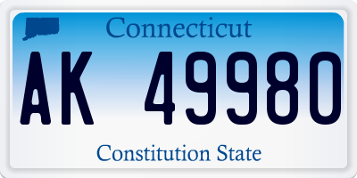 CT license plate AK49980