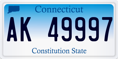 CT license plate AK49997