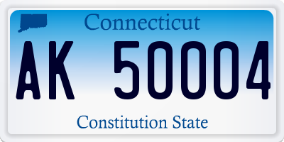 CT license plate AK50004