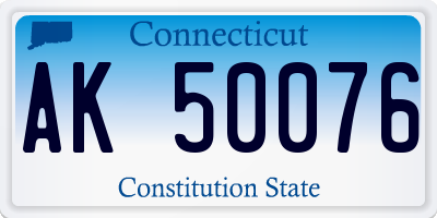 CT license plate AK50076