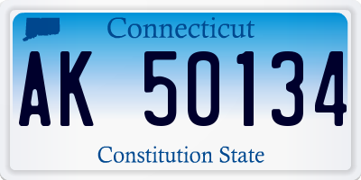 CT license plate AK50134