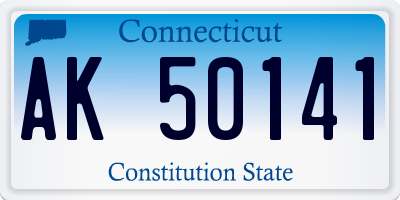 CT license plate AK50141