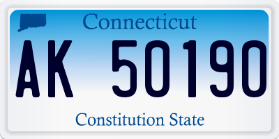 CT license plate AK50190