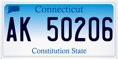 CT license plate AK50206