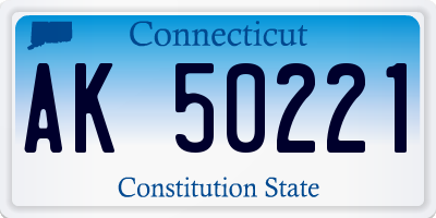 CT license plate AK50221