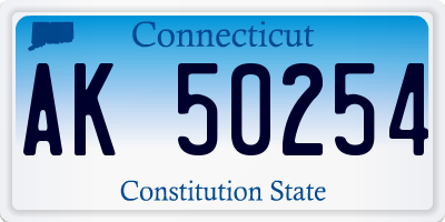 CT license plate AK50254