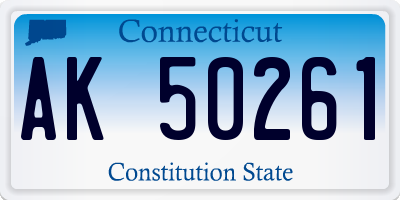 CT license plate AK50261