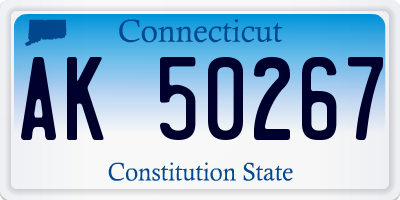 CT license plate AK50267