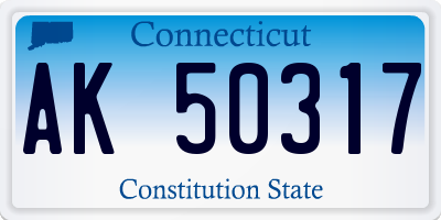 CT license plate AK50317
