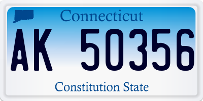 CT license plate AK50356