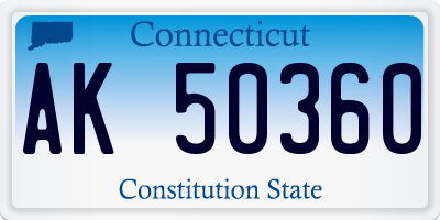 CT license plate AK50360