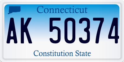 CT license plate AK50374