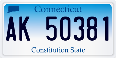 CT license plate AK50381