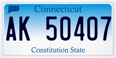 CT license plate AK50407