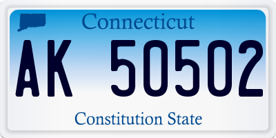 CT license plate AK50502