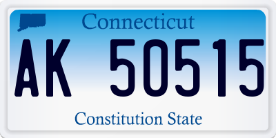 CT license plate AK50515