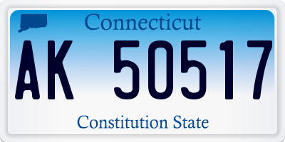 CT license plate AK50517