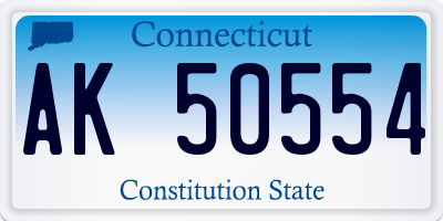 CT license plate AK50554