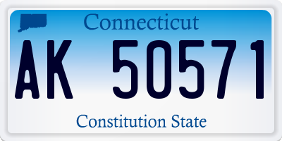 CT license plate AK50571