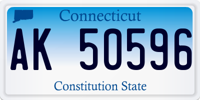CT license plate AK50596