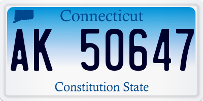 CT license plate AK50647
